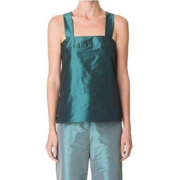 Tibi alexa square neck taffeta top size 4 - Picture 1 of 4